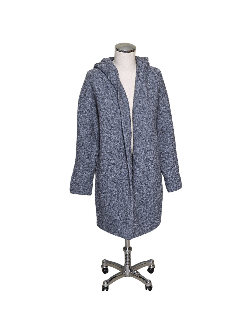 Lineamaglia Wool Alpaca Blend Women's Hooded Open Cardigan Sweater Italy Size XL